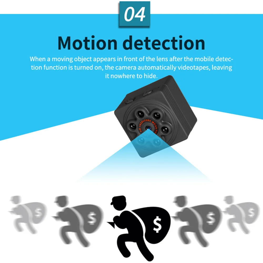 Мини камера BORUIT HD 1080P с датчиком ночного видения видеокамера движения