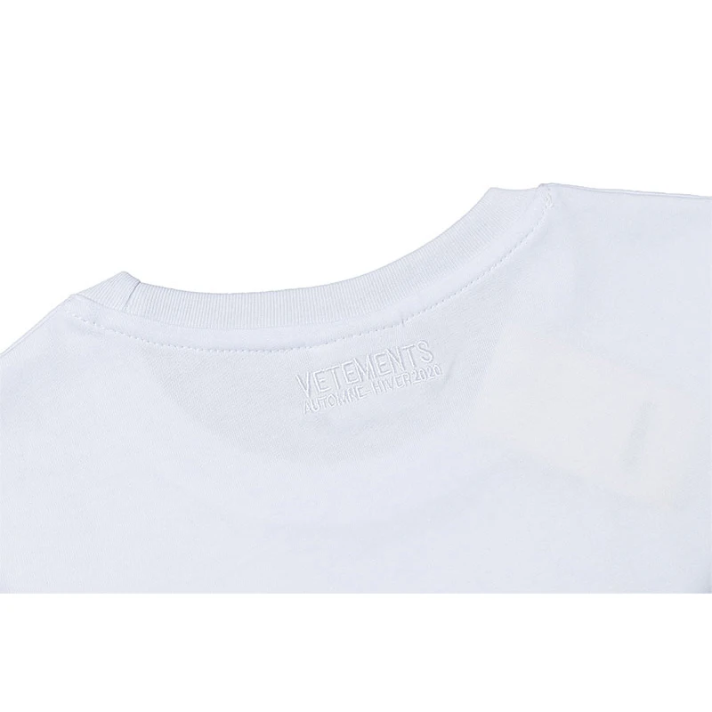 

Streetwear Hip Hop Oversize Vetements Short Sleeve Tee Big Tag Patch VTM T-shirts Embroidery Black White Red Vetements T Shirt