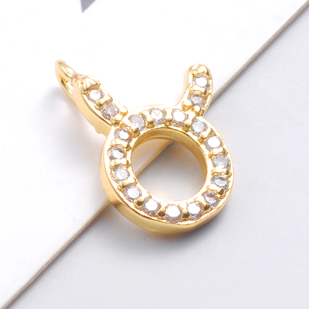 10 шт./лот медные Женские Подвески сделай сам 12 созвездий зодиака изящные подвески