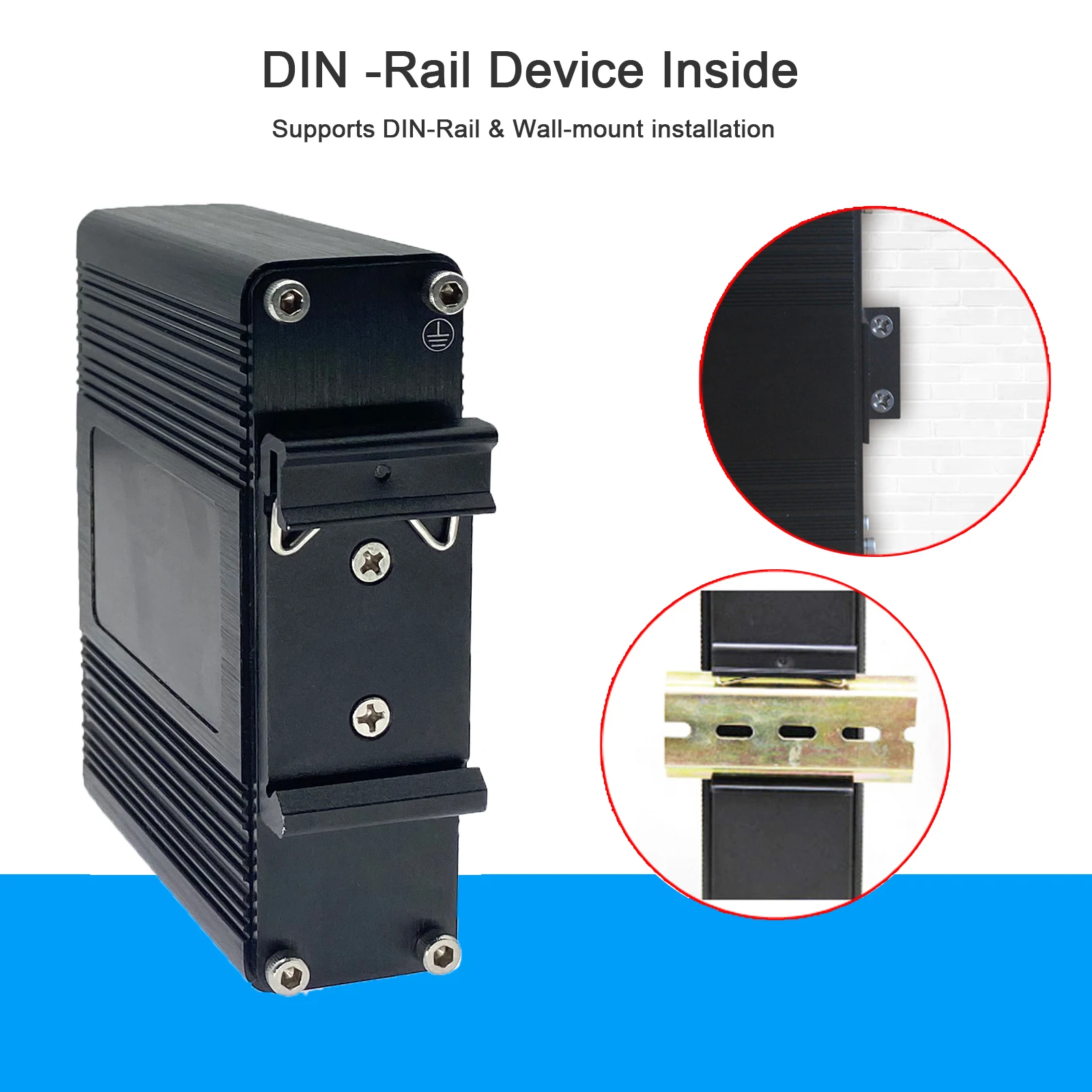 Industrial RS232 RS485 RS422 Optic Modem SC Single Fiber SM 20/40/60Km Serial to Fiber Converter Aluminum Casing 12-48V