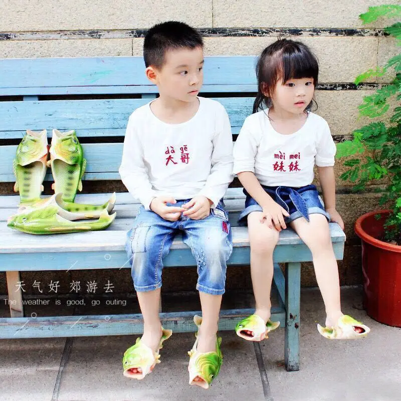

2020 New Arrival Fish Slippers Unisex Designer Animal Slides Summer Flip Flops Boys Girls Funny Slippers Men Shoes