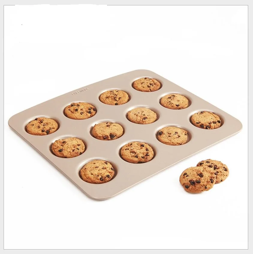 

Glod Carbon Steel Easy To Clean Baking Tools Biscuit Pans Healthy Cooking Tools Kitchen Accessories Chocolate Cookie Mold