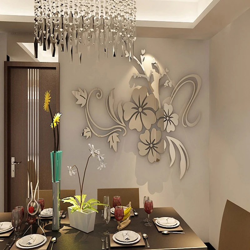Новый 3D большой цветок стикер на стену спальня изголовье диван фон акриловая