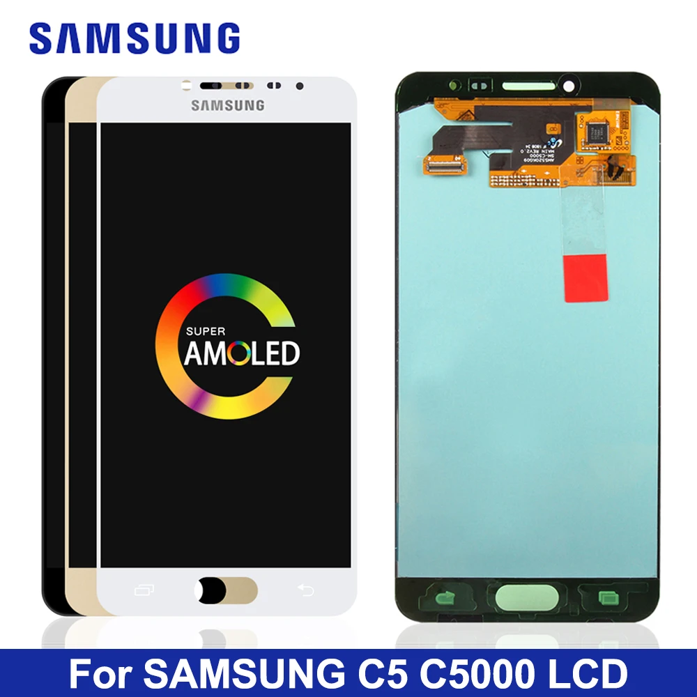 Новинка 5,2 ''Супер Эдо AMOLED ЖК-дисплей для SAMSUNG Galaxy C5 жк-дисплей C5000 ЖК-сенсорный экран дигитайзер Запасные части