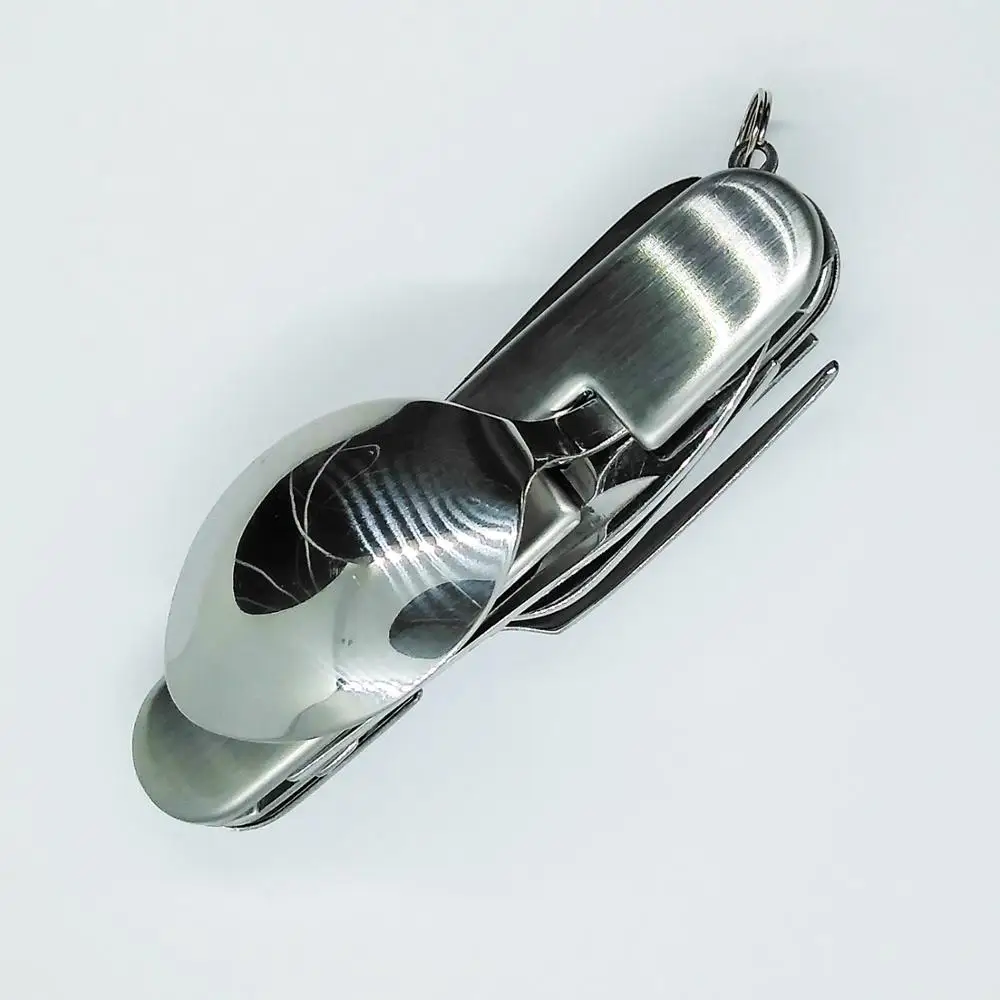 Портативный уличный карманный нож из нержавеющей стали вилка ложка столовая