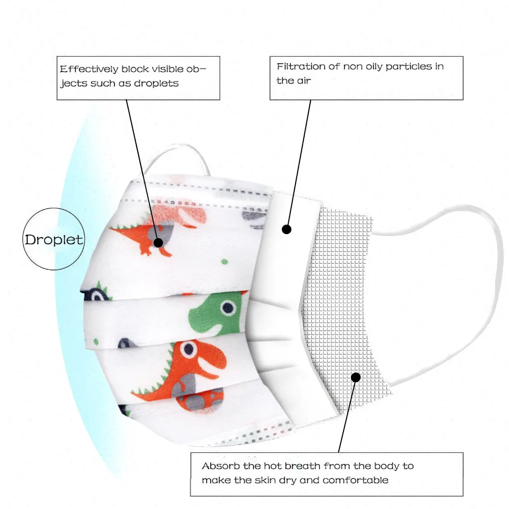 Детская Нетканая противопылевая маска 50 шт.|Маски| |