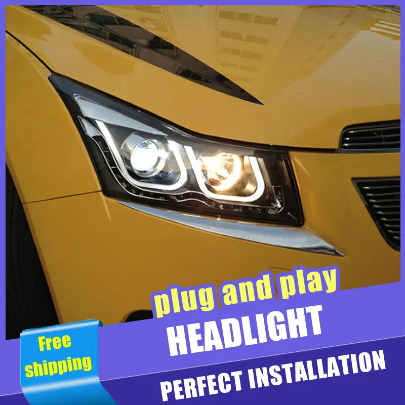 Автомобильные светодиодсветодиодный фары для Chevrolet Cruze 2010 2014 светодиодные DRL
