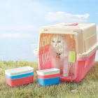 Воздушная коробка для домашних животных, кошек и собак, специальная портативная подвесная миска для корма, средний синий-