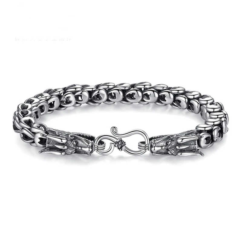 

New Retro Creative Handmade Men's Bracelet Silver Faucet Thickening Couple Trend Domineering Men's Jewelry Accessories