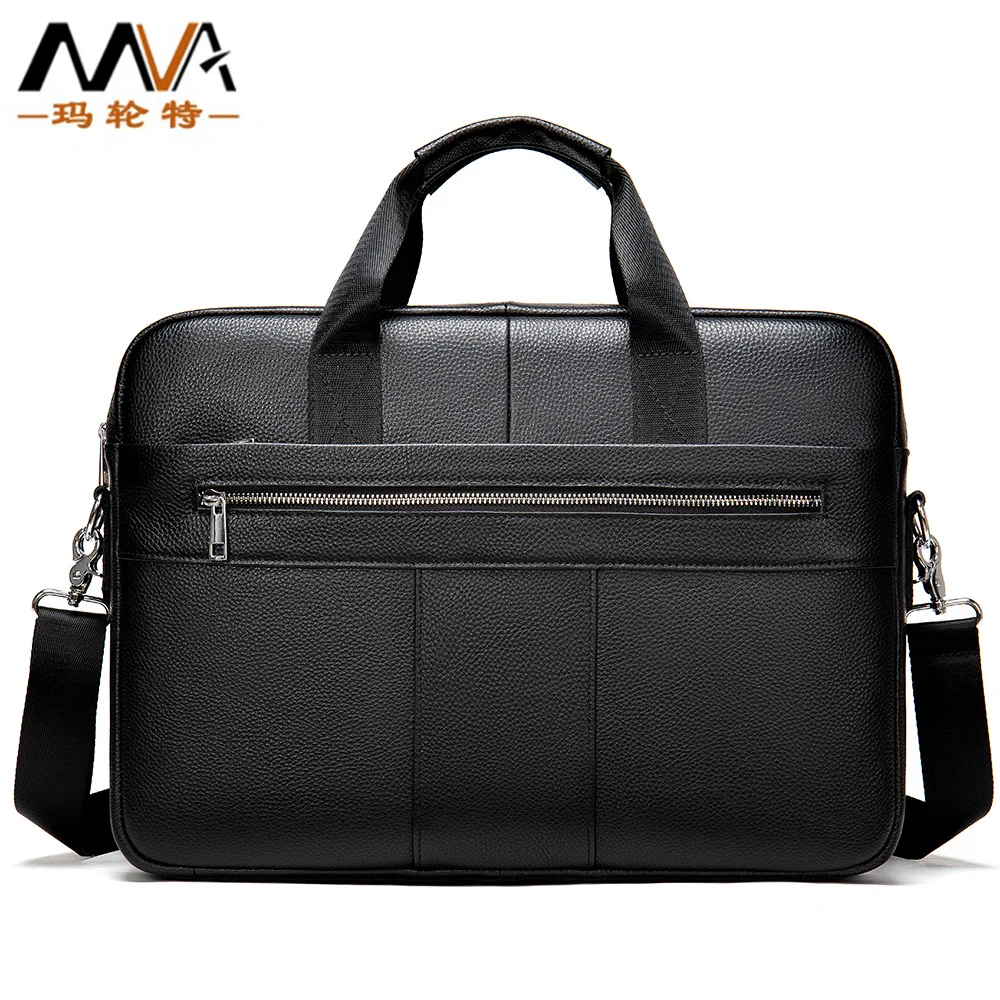 Men·s Horizontal Square business Briefcase bag  First layer cowhide large capacity laptop bags for men Trendy men's shoulder bag