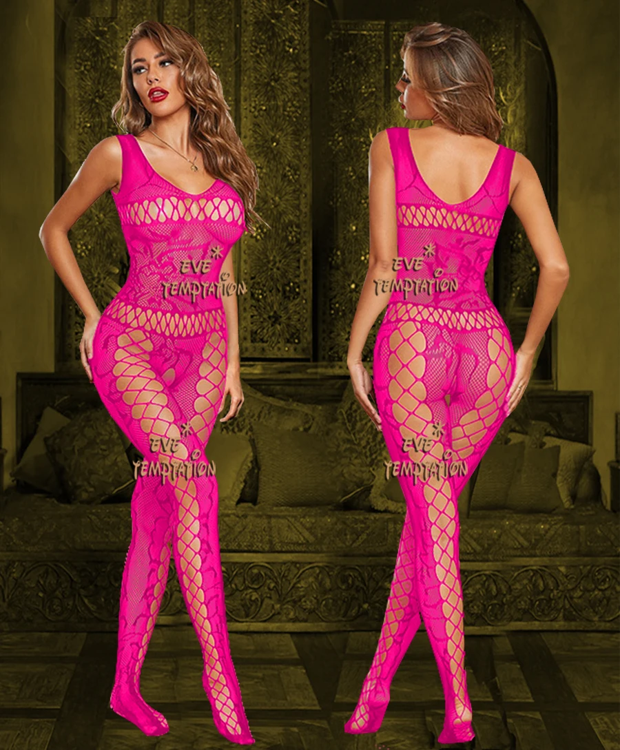 Соблазнительное вязаное крючком Сетчатое боди нижнее белье комбинация платье с