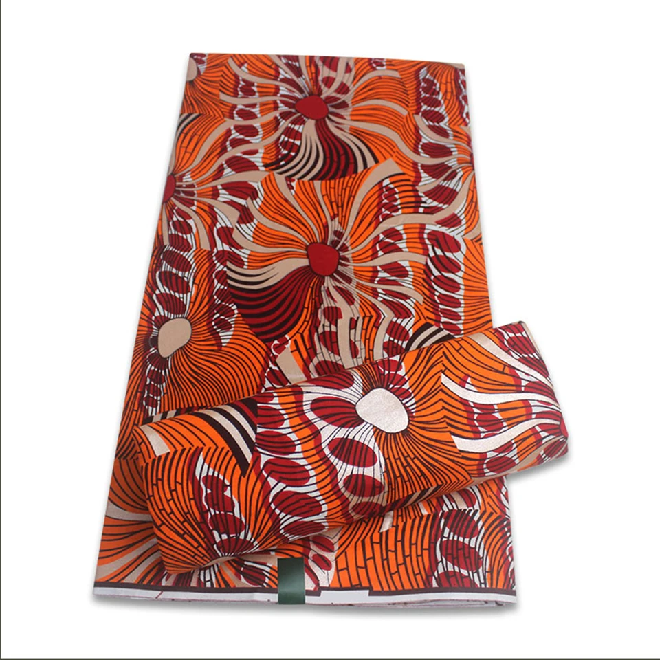 

Hot Selling Bronzing Ankara Fabric African Wax Print Gold Printing Cotton Fabric Ghana Nigerian Pagne Batik Wax Materials YHT-26