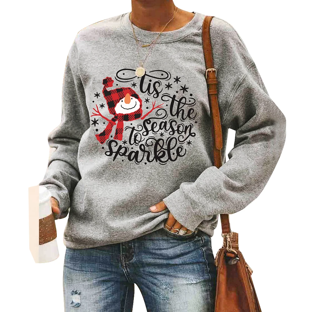 

New Year Christmas 90s Round Neck Tops for Women Letter Print Clothes Print Ladies Cartoon Graphic T-Shirt Party Female Tshirt