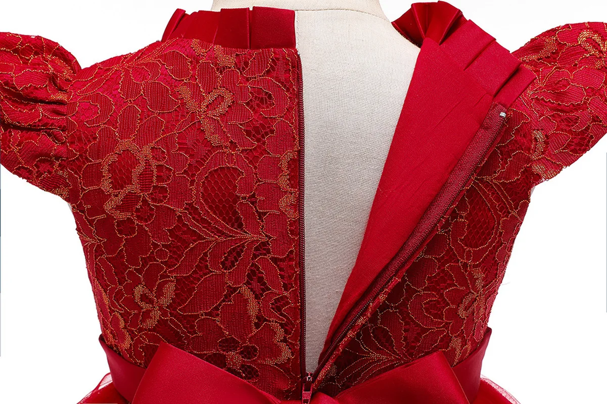 Embroidery One-Shoulder Dress for Children Princess Formal Dresses Flower Kids Wedding Evening Prom Gown Girls Christmas Party | Детская