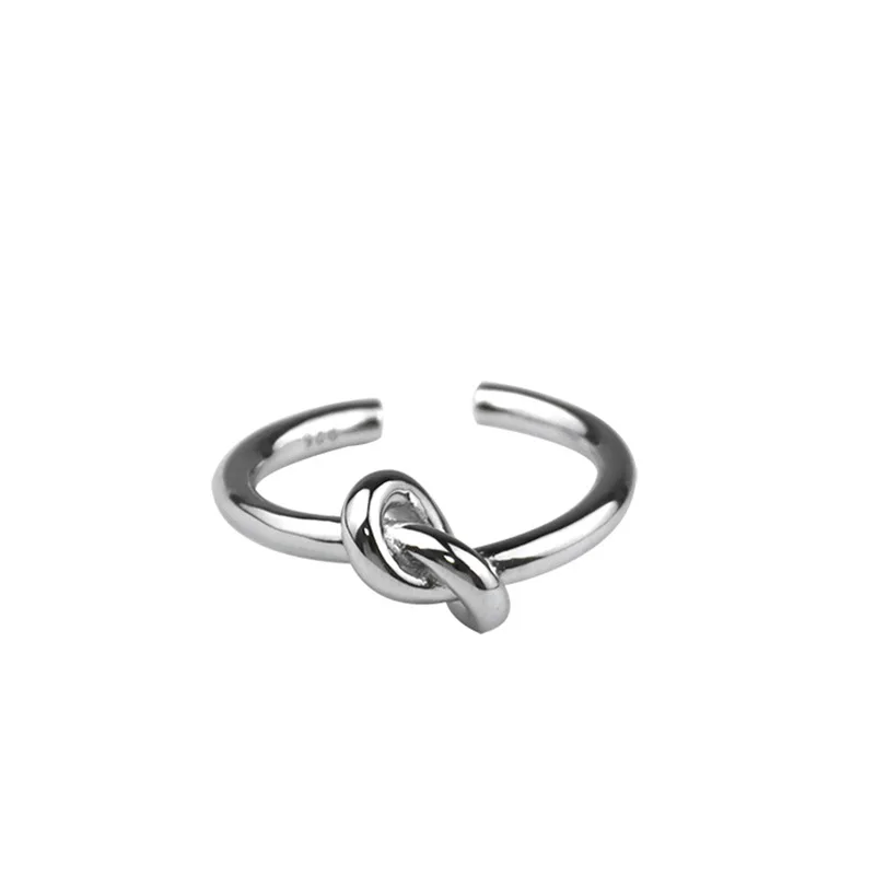 

XIYANIKE 925 Sterling Silver Single Layer Knotted Ring Female Gold Vintage Classic Handmade Jewelry Authentic Accessories
