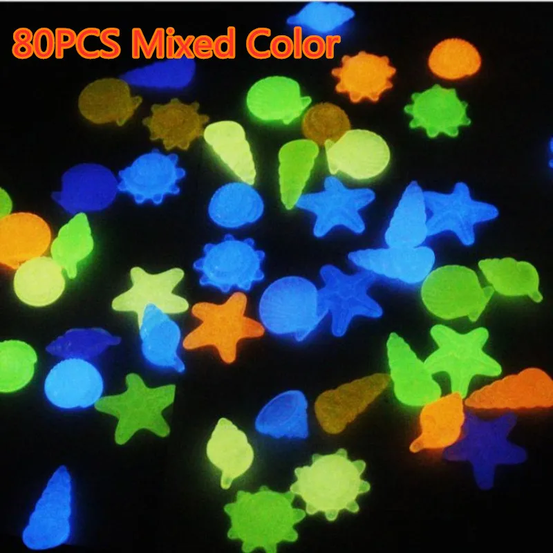 80 шт./компл. полимерная садовая оболочка уличная галька для бассейна светящиеся