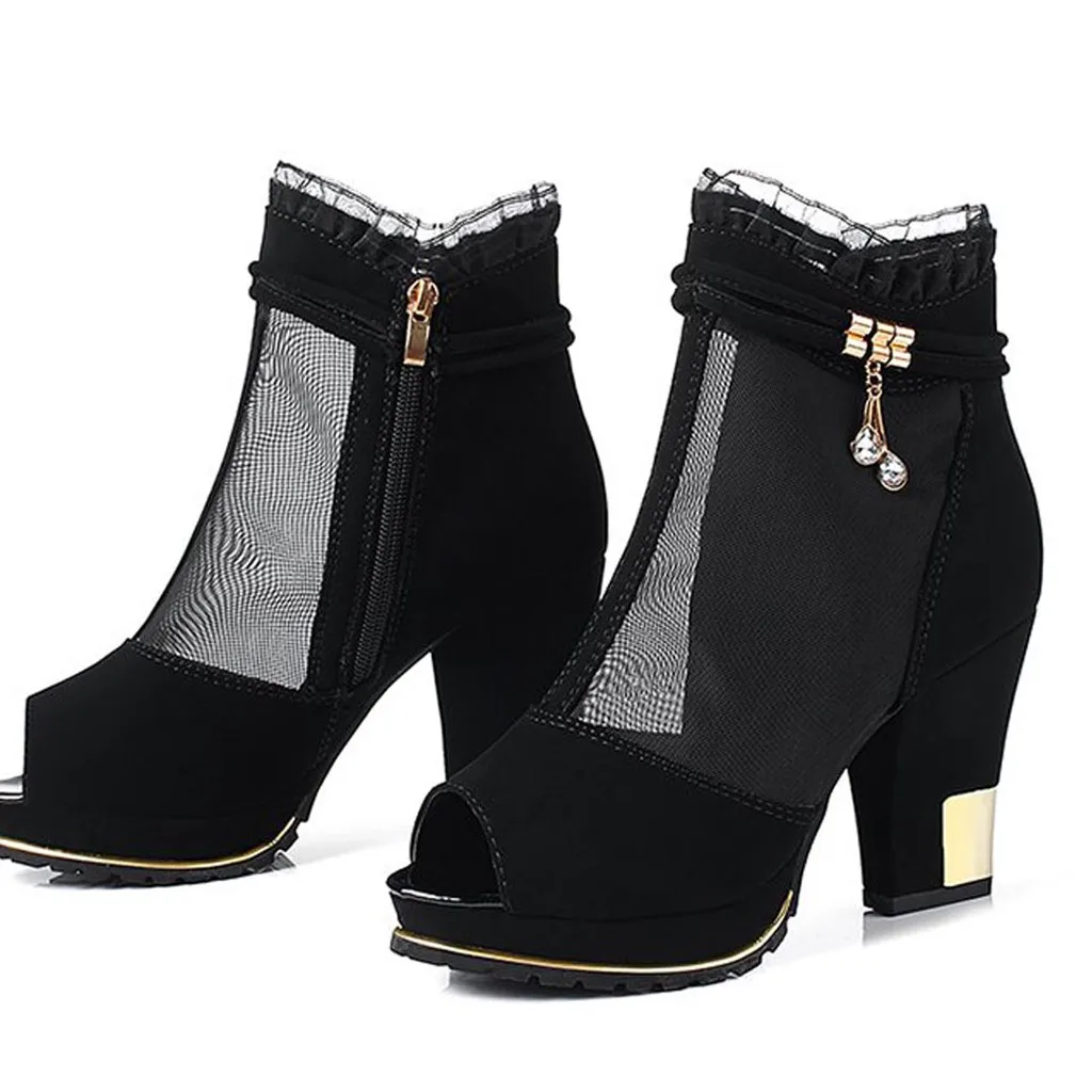 Женские босоножки с открытым носком высокого качества обувь на высоком