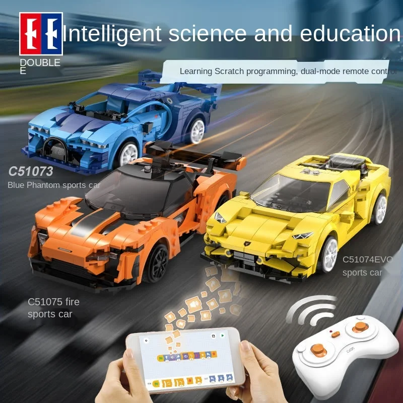 CADA High-Tech City APP Programming Remote control Sports Car Model Building Blocks RC Racing Bricks Gifts Toys for children | Игрушки и