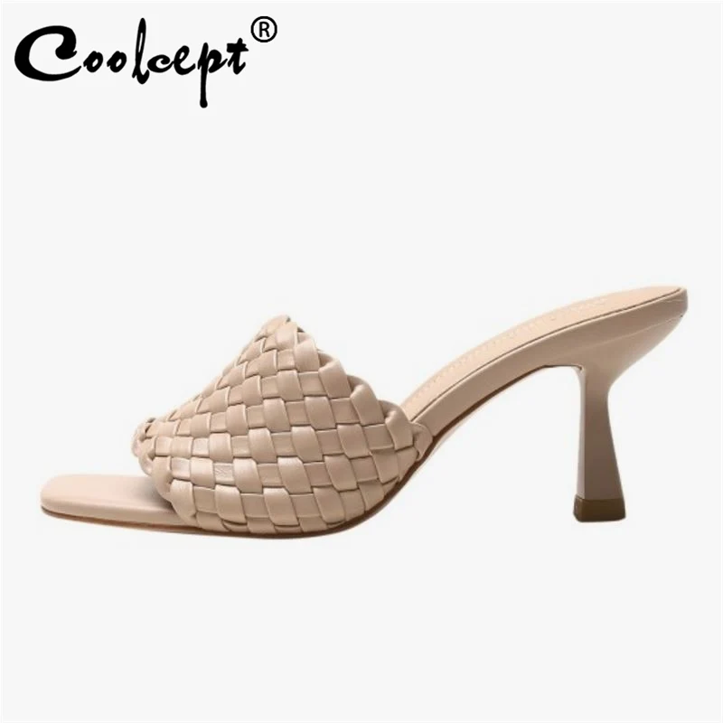 

Coolcept/женские туфли на высоком каблуке, Размеры; Большие размеры 33-40 женская обувь сандалии с квадратным носком Летняя обувь женские модные ш...