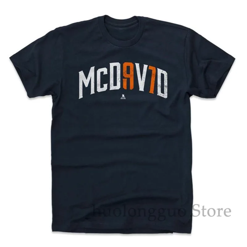 Connor mcдавид Мужская хлопковая футболка-Эдмонтон Хоккей Коннор Mcd9v7d W Wht хлопок мужская футболка Женские топы