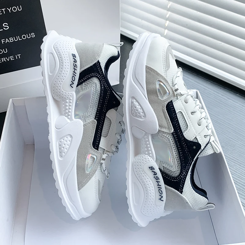 

CRLAYDK Women's Fashion Trainers Breathable Tennis White Running Sport Shoes Casual Girls Sneakers Platform Increased Zapatillas