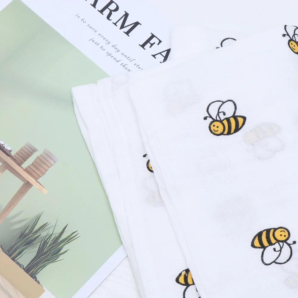 

Cotton Wrapped Towel Bee Pattern Blanket for Newborn Baby Infant
