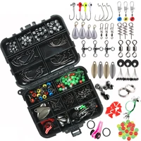 188pcsbox fishing accessories kit fishing tackle set including jig hooks fishing sinker weights fishing swivels snaps