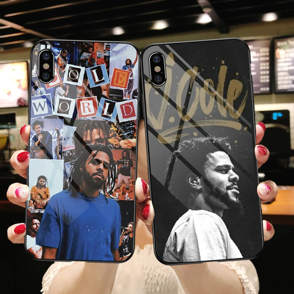 Rapper J Cole Tempered Glass Phone Case For iphone SE 2020 6 6S 7 8 11 12 13 Plus X XS XR Pro Max black fashion prime luxury