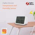 Датчик температуры и влажности Tuya Zigbee, комнатный гигрометр, термометр с ЖК-дисплеем, умный гигрометр с поддержкой приложения Smart Life