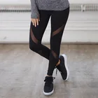 Штаны для бега, быстросохнущие сетчатые штаны для йоги, черные эластичные обтягивающие спортивные штаны с высокой талией для фитнеса, леггинсы для спортзала для женщин, брюки