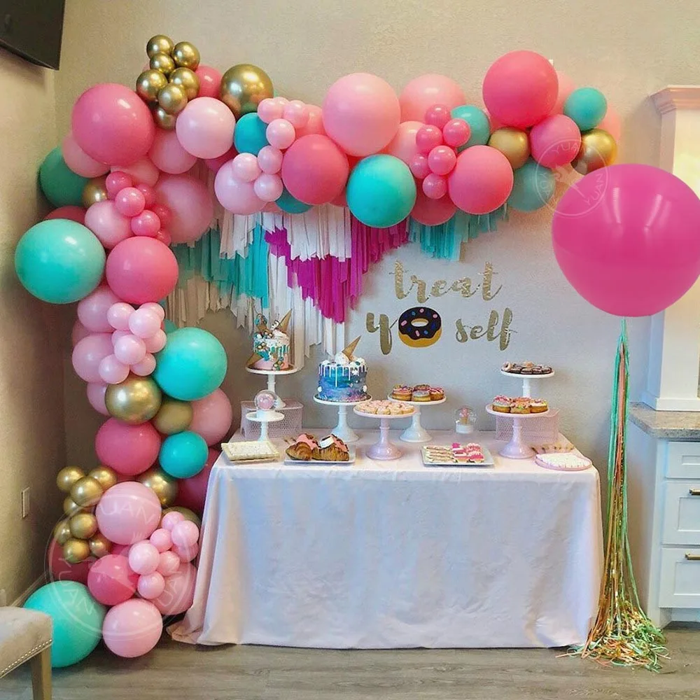 

100pcs Rose Red and Macaron Pink Blue Balloons Garland Arch Set Wedding Birthday Party Decorations Helium Globos Baby Shower