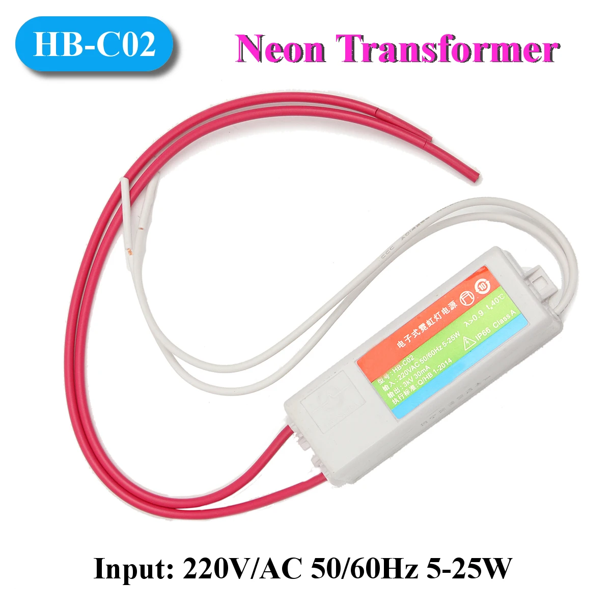 

Universal HB-C02 5-25W 3KV 30mA Glass Neon Light Sign Power Supply