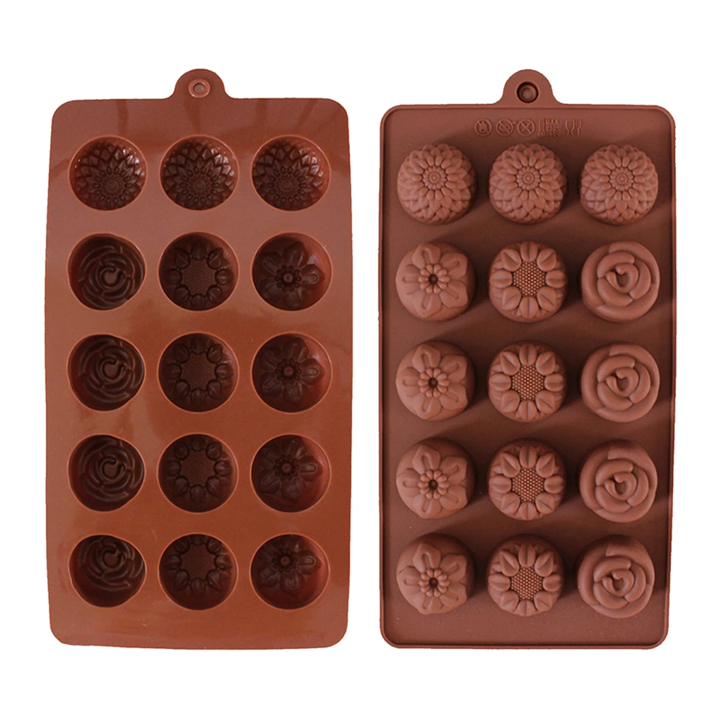 Розовыми цветами для шоколада из силикона в форме плесень печенье кухонная