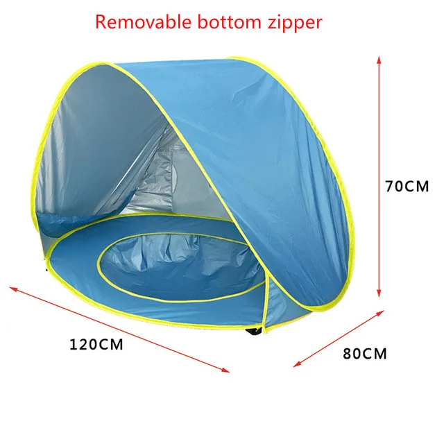 Removable BLUE Детская Пляжная палатка с защитой от ультрафиолетовых лучей, портативная складываемая москитная сетка для путешествий на открытом воздухе, палатки для кемпинга, Пляжная игра, вентиляция, тент - Цвет: Removable BLUE