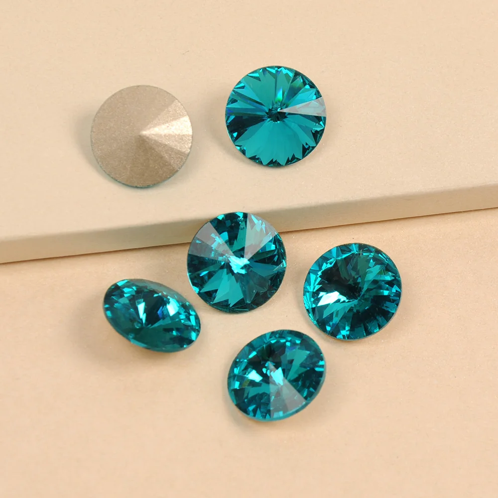 YANRUO голубой циркон цвет хрустальный камень без горячей фиксации Стразы с острым