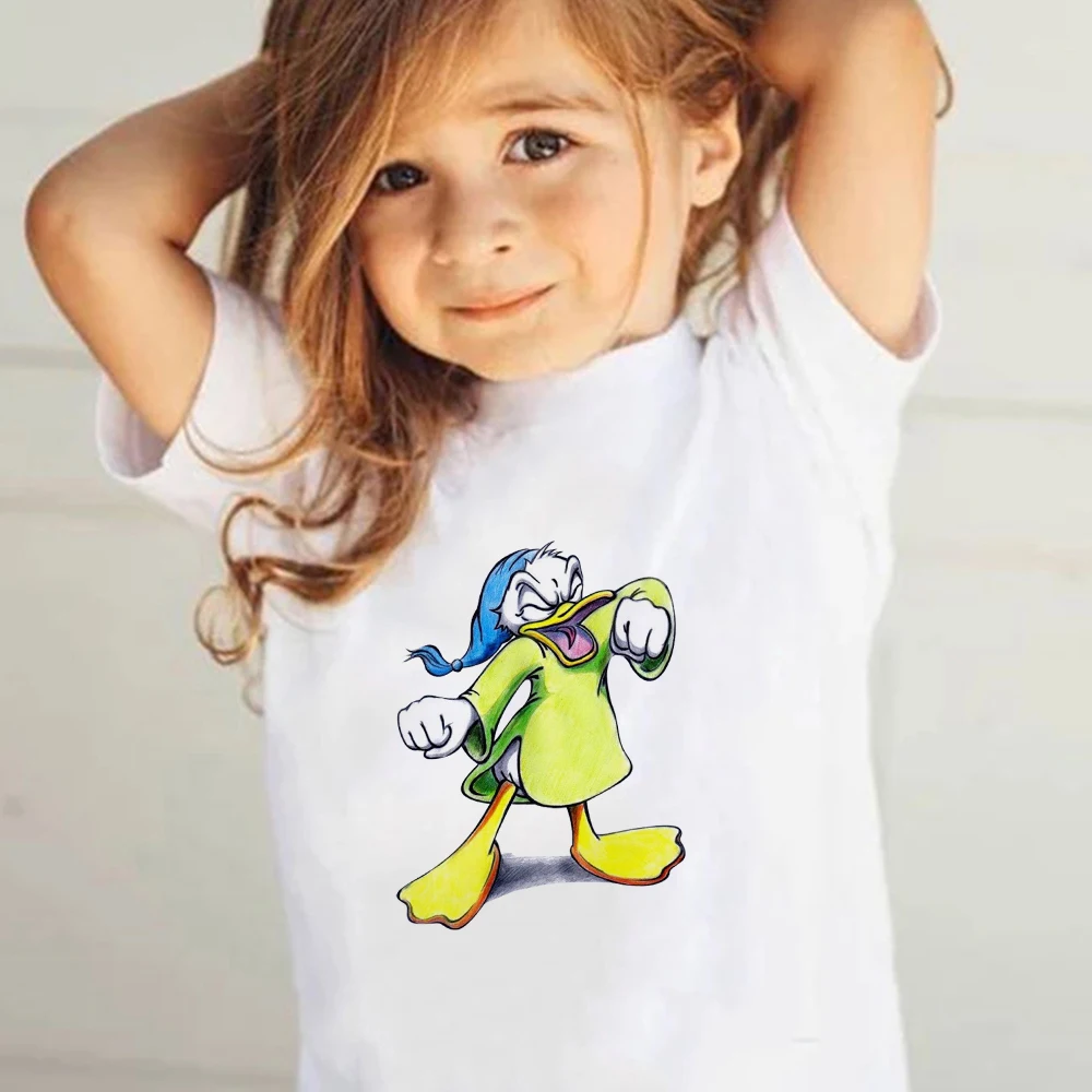 

Korean Version Of Kawaii T-shirts For Girls Fun Print Mickey Mouse Baby Short Sleeve Aesthetics Super Soft Children's Clothing