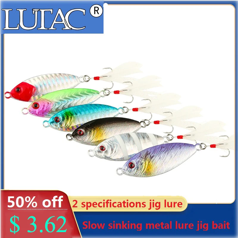 

LUTAC 56mm 21g Sinking Jigging Spoon lead fish fishing bass bait metal lure wobblers China Fishing Gear