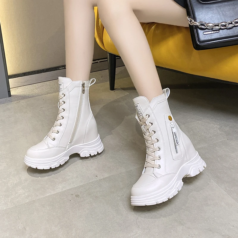 

Ankle Boots Women's Short Boots British Style 2021 New Thick-soled Fashion Casual Inner Increase Spring and Autumn Winter Boots