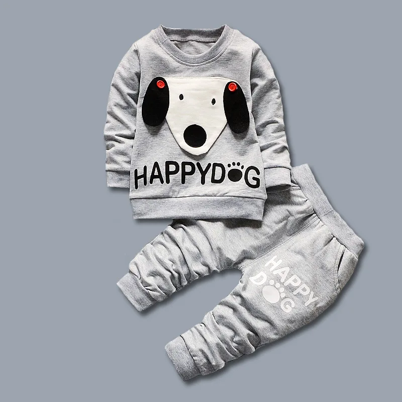 Baby Boy Clothes Christmas Outfit Cartoon Dog Long Sleeve T-shirts Tops + Pants 2PCS Infant Clothing Kids Bebes Jogging Suits |
