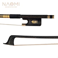 naomi master 44 cello bow carbon fiber bow golden silk braided carbon fiber stick round stick aaa grade horsehair durable use