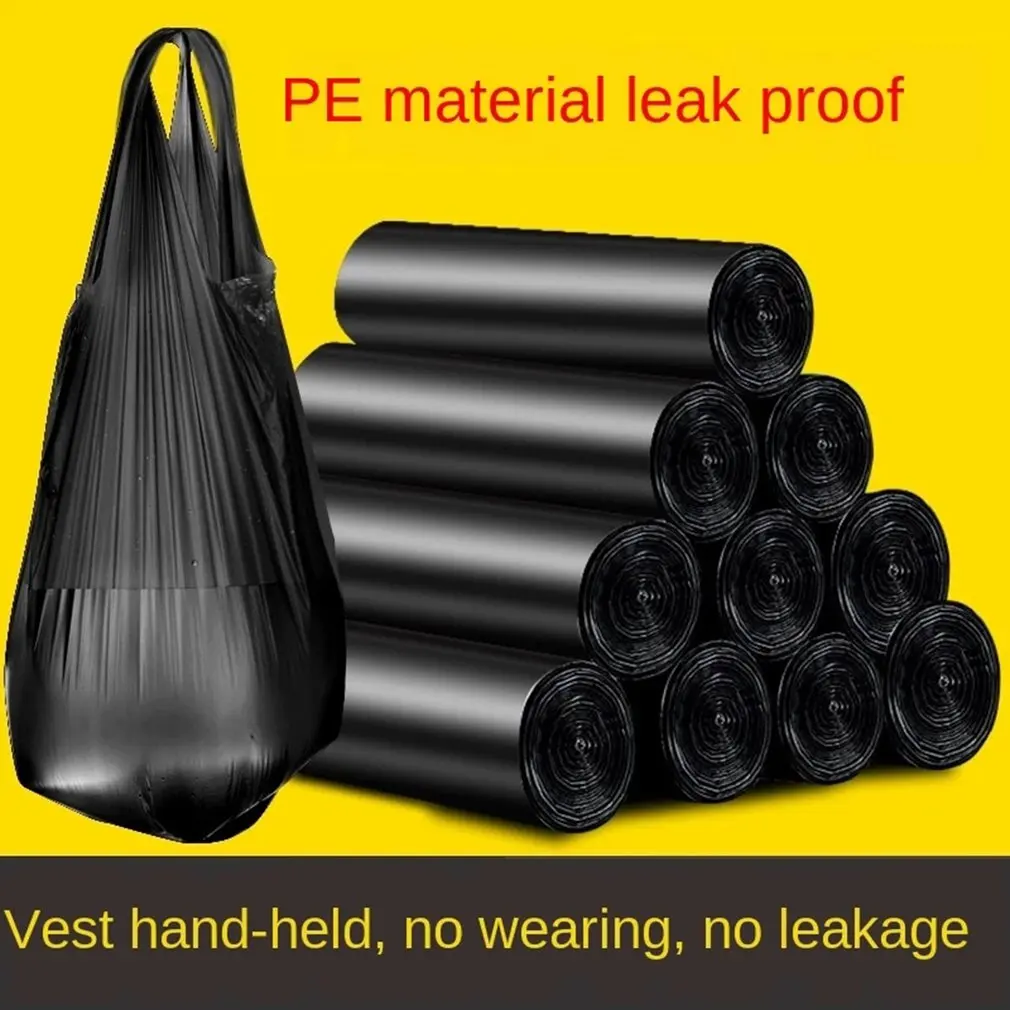 

15/20/30PC 5rolls Large Garbage Bags Black Thicken Disposable Environmental Waste Bag Privacy Plastic Trash Bags Kitchen 45x50CM