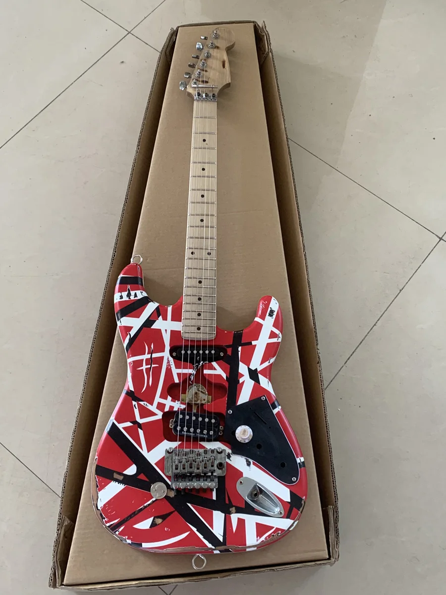 Старый Эдвард Эдди Ван Хален Тяжелая реликтовая полосатая Френки электрическая