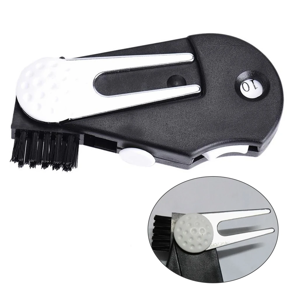 

5 In 1 Score Counter Ball Marker Golf Divot Tool Putting Green Fork Repair With Brush Portable Lawn Accessories Multifunctional