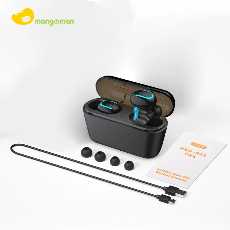 Mangoman гарнитура туры беспроводные наушники HBQ Q32 Bluetooth 5 0 PK i7s i2000 | Электроника