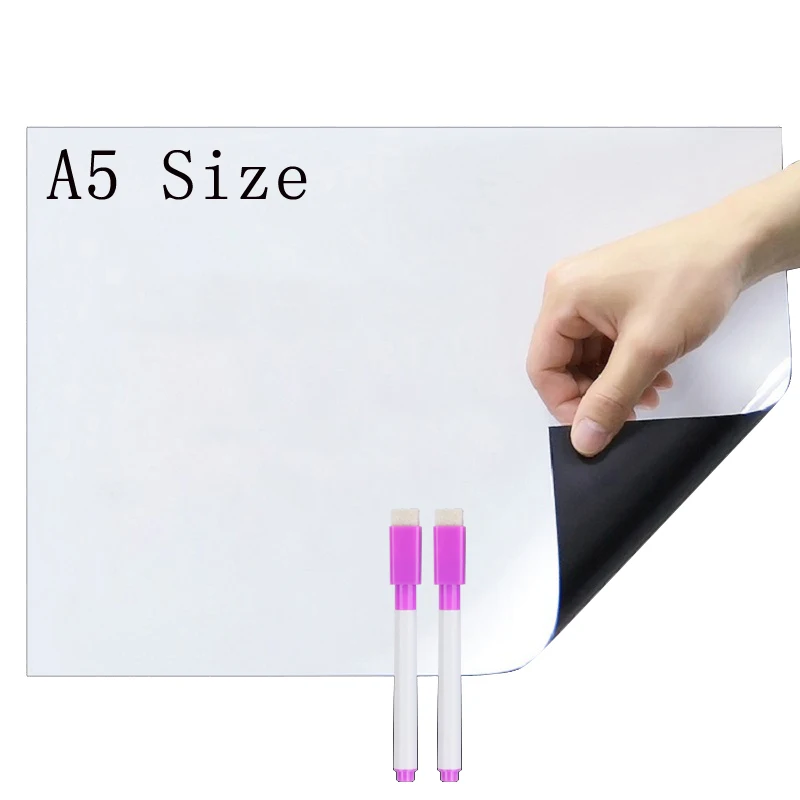 A5 Size Dry wipe Magnetic Whiteboard White Board for Fridge Magnet Sticker Weekly Planner Message Writing Pad | Дом и сад