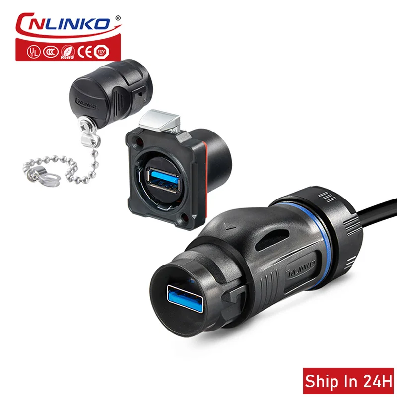 

Cnlinko BD24 data connector USB3.0 with cable 0.5M.1M waterproof connector for street light household appliances LED display