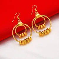 womens double circle dangle earrings 18k gold summer female girl sexy jewelry gift