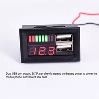 mini display voltmeter dc 12v digital voltage meter battery tester panel for cars motorcycles vehicles dual usb 5v 2a output