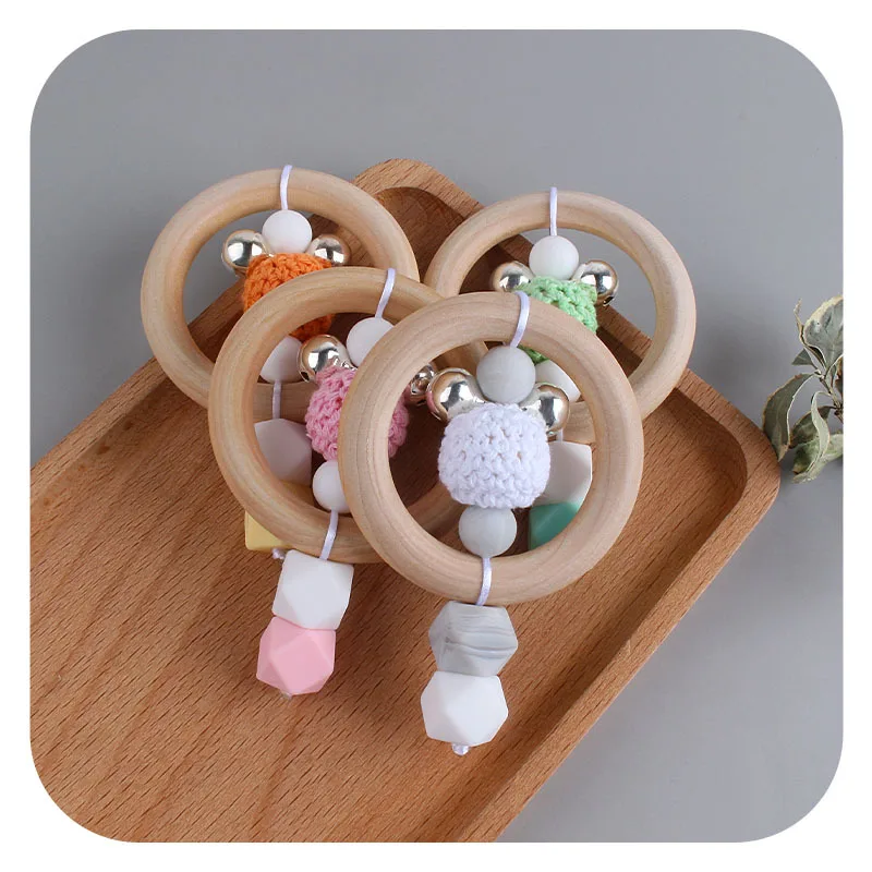 Coskiss-mordedor de madera para beb&eacute;, mordedor de beb&eacute;, juguete para reci&eacute;n nacido para dentici&oacute;n, accesorios de mano para lactancia-3