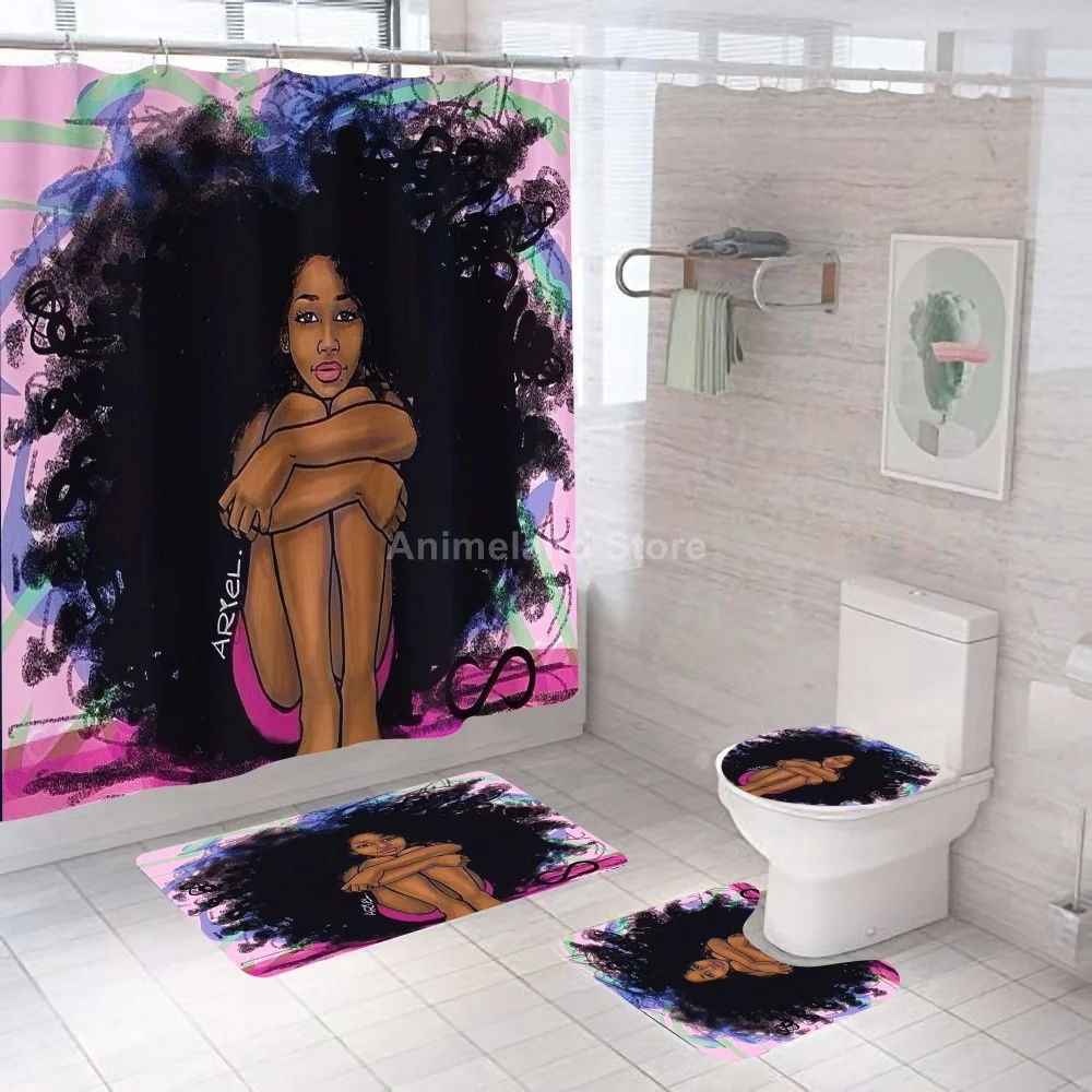Красивые шторы для душа африканских девушек занавески ванной Мультяшные наборы